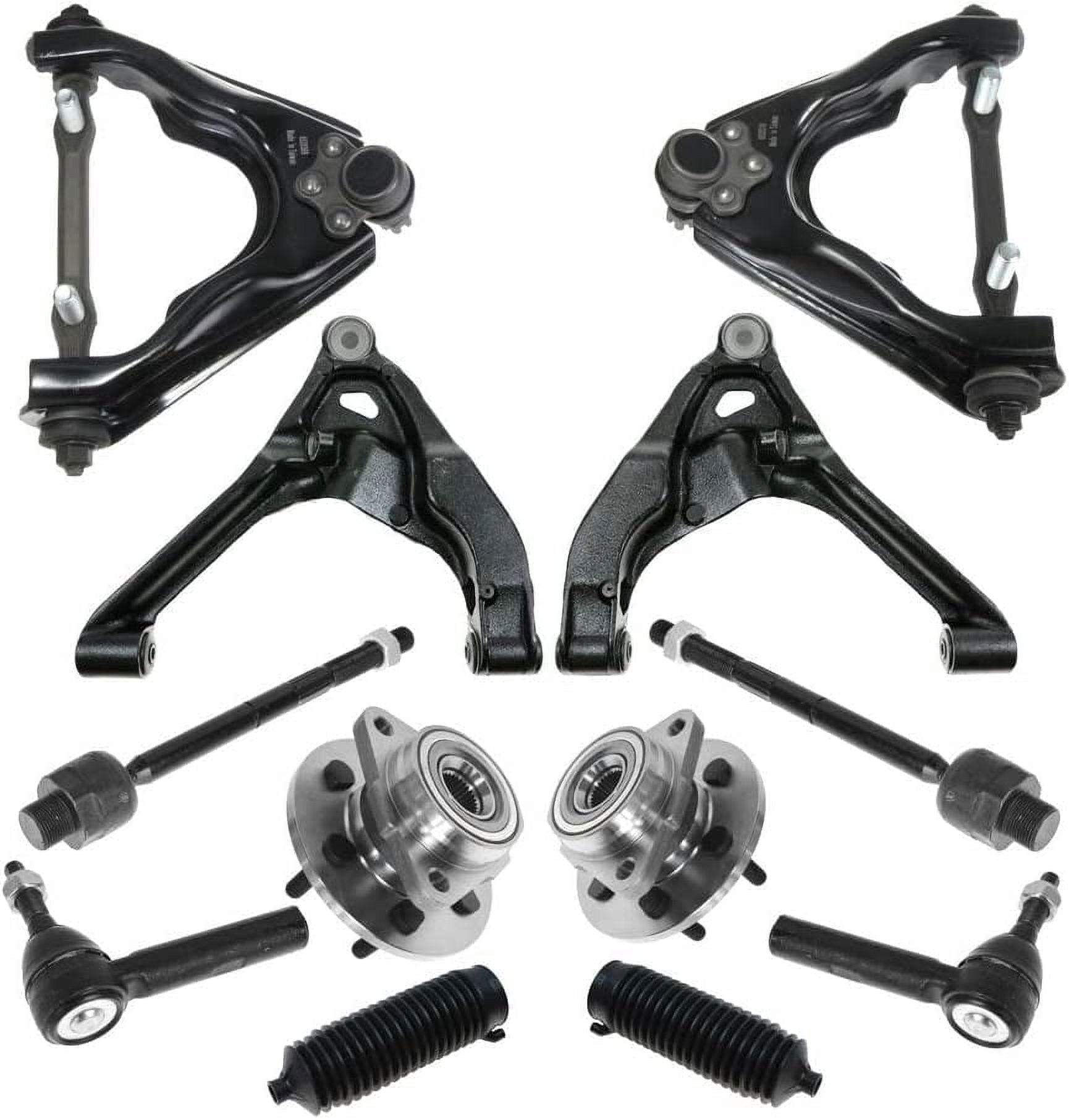 TRQ 12pc Steering Suspension Kit Control Arms Wheel Bearings Tie Rods End Links Fits select: 4WD 2000-2004 Dodge Dakota; 2000-2003 Durango