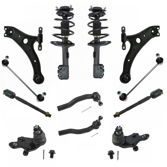 TRQ 12pc Steering Suspension Kit Tie Rods Control Arms End Links Loaded Struts PSA65680 Fits select: 2011 TOYOTA CAMRY BASE/SE/LE/XLE, 2007-2008 TOYOTA CAMRY LE/XLE/SE