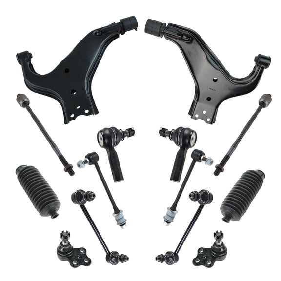 TRQ 14pc Steering Suspension Kit Control Arms Ball Joints Tie Rods End Links PSA79971