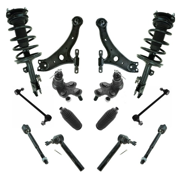 TRQ 14pc Steering Suspension Kit Control Arms Tie Rods Strut & Spring Assemblies PSA69925 Fits select: 2004-2005 TOYOTA HIGHLANDER, 2004-2009 LEXUS RX
