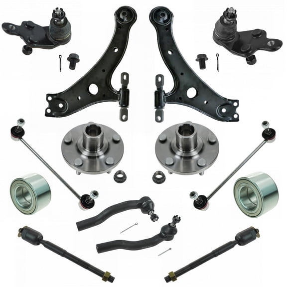 TRQ 14pc Steering Suspension Kit Wheel Bearings Tie Rods Control Arms End Links PSA65683