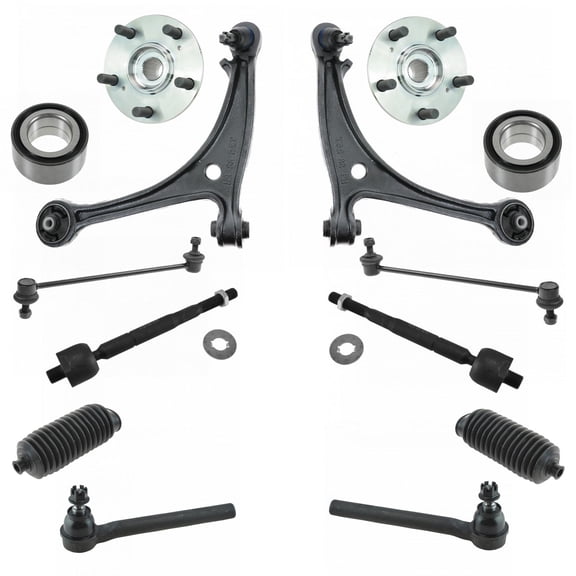TRQ 14pc Suspension Kit Wheel Hubs Bearings Tie Rods Control Arms End Links PSA69917