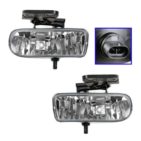 TRQ 2 Piece Driver & Passenger Side Fog Light Assembly Set Fits 1999-2002 GMC Sierra 1500 2001-2002 Sierra 1500 HD 2000-2006 Yukon Yukon XL 1500 GM2592110 GM2593110