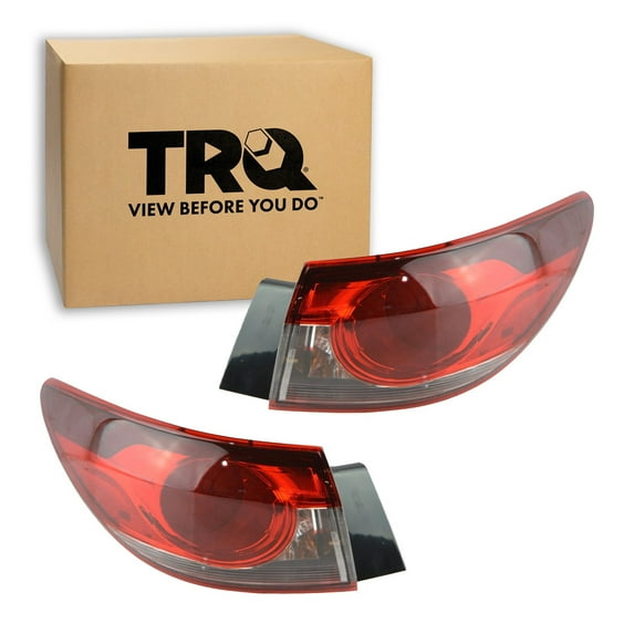 TRQ 2 Piece Driver & Passenger Side Outer Quarter Mounted Tail Light Assembly Set Fits 2014-2017 Mazda 6 MA2804113 MA2805113