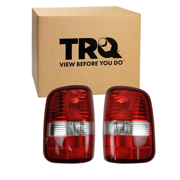 TRQ 2 Piece Driver & Passenger Side Tail Light Assembly Set Fits 2004-2008 Ford F150 Truck With Fleetside Bed FO2800182 FO2801182