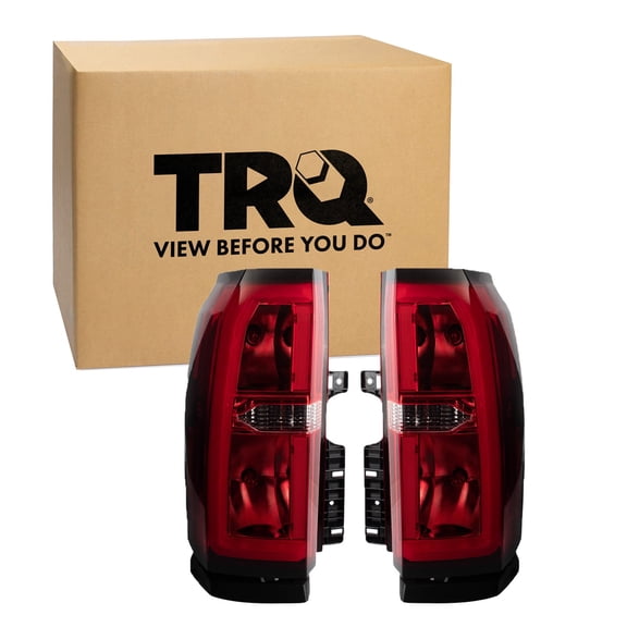 TRQ 2 Piece Driver & Passenger Side Tail Light Assembly Set Fits 2015-2020 Chevrolet Suburban Tahoe GM2800264 GM2801264