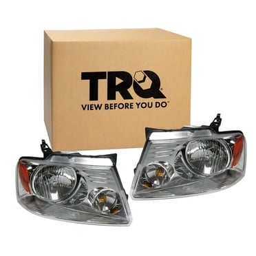 Speed Daddy Smoked Headlight Pair – 04-08 Ford F-150 Lincoln Mark LT, Chrome Housing, Halogen