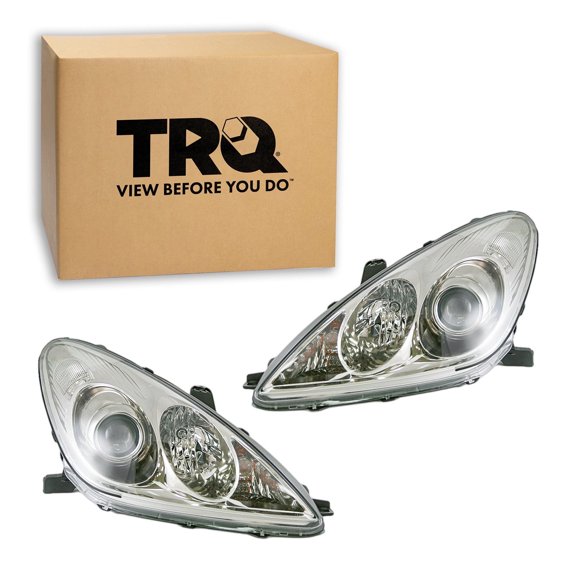TRQ 2 Piece Headlight Assembly Set Driver & Passenger Side Fits 2004-2006 Lexus ES330 LX2502125 LX2503125