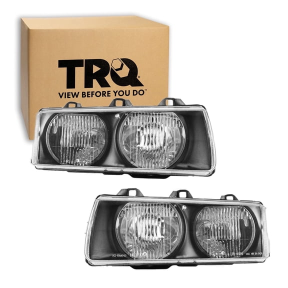 TRQ 2 Piece Headlight Assembly Set Driver & Passenger Side Fits 92-98 318i 92-97 318is 95-99 318ti 98-99 323i 323is 92-95 325i 325is 96-99 328i 328is M3 BM2502101 BM2503101