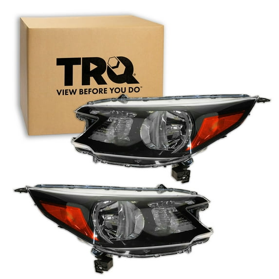 TRQ 2 Piece Headlight Assembly Set Driver & Passenger Side Fits Honda CR-V 2012-2014 HO2502148 HO2503148 33100T0AA01 33150T0AA01