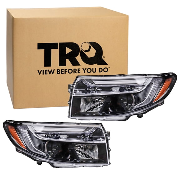 TRQ 2 Piece Headlight Assembly Set Driver & Passenger Side Fits Honda Ridgeline RTL 2021-2024 Sport With 5 Pin Connector HO2502204 HO2503204 33100T6ZA01 33150T6ZA01