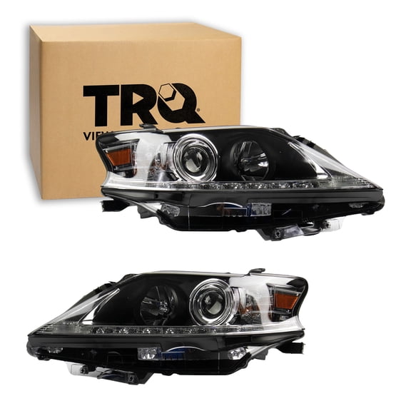 TRQ 2 Piece Headlight Assembly Set Driver & Passenger Side Fits Lexus RX350 RX450h 2013-15 Canada Built LX2502156 LX2503156 811100E150 811500E150