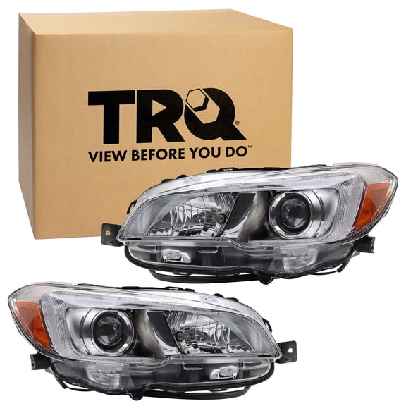 TRQ 2 Piece Headlight Assembly Set Driver & Passenger Side Fits Subaru WRX 2015-2021 Base & Premium SU2502152 SU2503152 84001VA021 84001VA031