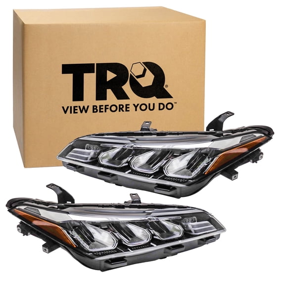 TRQ 2 Piece Headlight Assembly Set Driver & Passenger Side Fits Toyota Avalon XLE 2019-2022 TO2502270 TO2503270 8111007201 8115007201