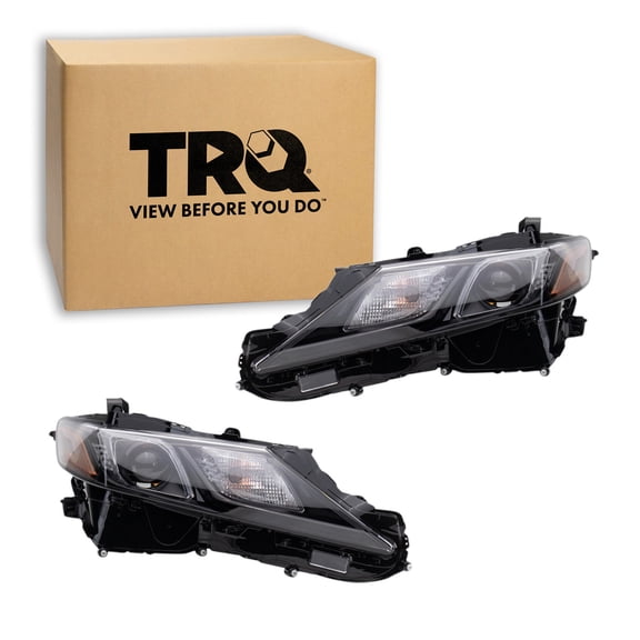 TRQ 2 Piece Headlight Assembly Set Driver & Passenger Side Fits Toyota Camry TRD XSE TRD Pkg 2020-2022 North American Built Without LED Turn Signal TO2502299 TO2503299 8111006F60 8115006C20