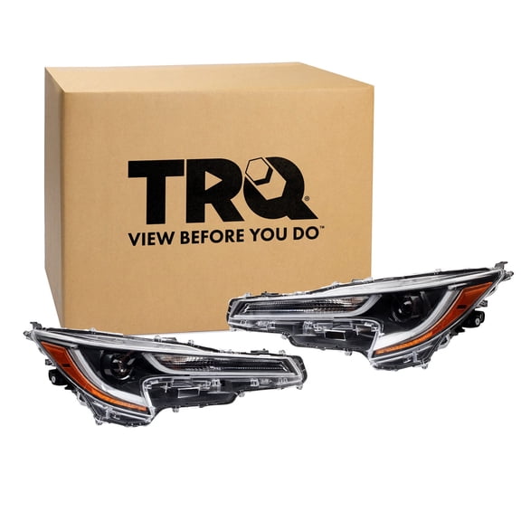 TRQ 2 Piece Headlight Assembly Set Driver & Passenger Side Fits Toyota Corolla L LE 2020-2022 North American Built TO2502286 TO2503286 8111002S30 8115002S30