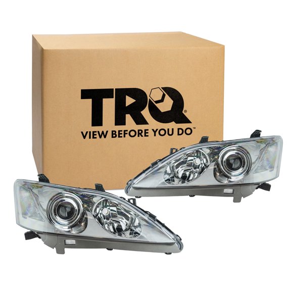 TRQ 2 Piece Headlight Assembly Set Halogen Driver & Passenger Side Fits 2007-2009 Lexus ES350 LX2502134 LX2503134