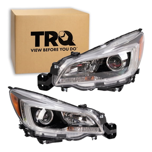 TRQ 2 Piece Headlight Assembly Set Halogen Driver & Passenger Side Fits Subaru Outback 2015-2017 SU2502149 SU2503149 84001AL02A 84001AL03A