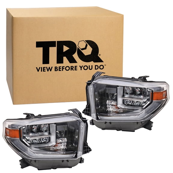 TRQ 2 Piece Headlight Assembly Set LED Driver & Passenger Side Fits Toyota Tundra 2018-2021 TO2502262 TO2503262 811100C140 811500C140