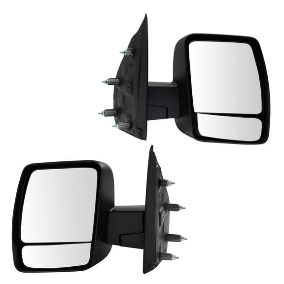 TRQ 2 Piece Mirror Set Manual Black Textured for Nissan NV 1500 2500 3500 MRA09567