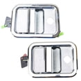 thumbnail image 1 of TRQ 2pc Front Metal Exterior Door Handle Pair Chrome & Black for Freightliner DHA31480, 1 of 4