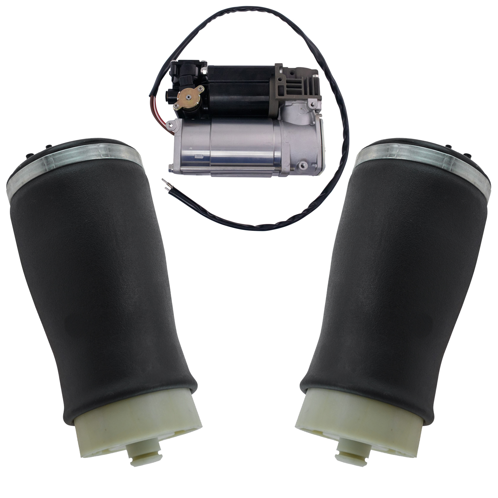 TRQ 3 Piece Air Suspension Kit Rear Air Springs & Compressor Assembly ...