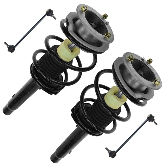 TRQ 4 Piece Kit Shock Strut Coil Spring Stabilizer Sway Bar End Link LH RH Set PSA56462