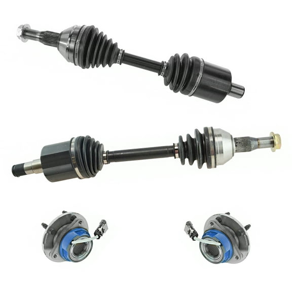 TRQ 4 Piece Steering CV Axle Assemblies w/ Wheel Hub & Bearings for Chevy Buick CSA64140
