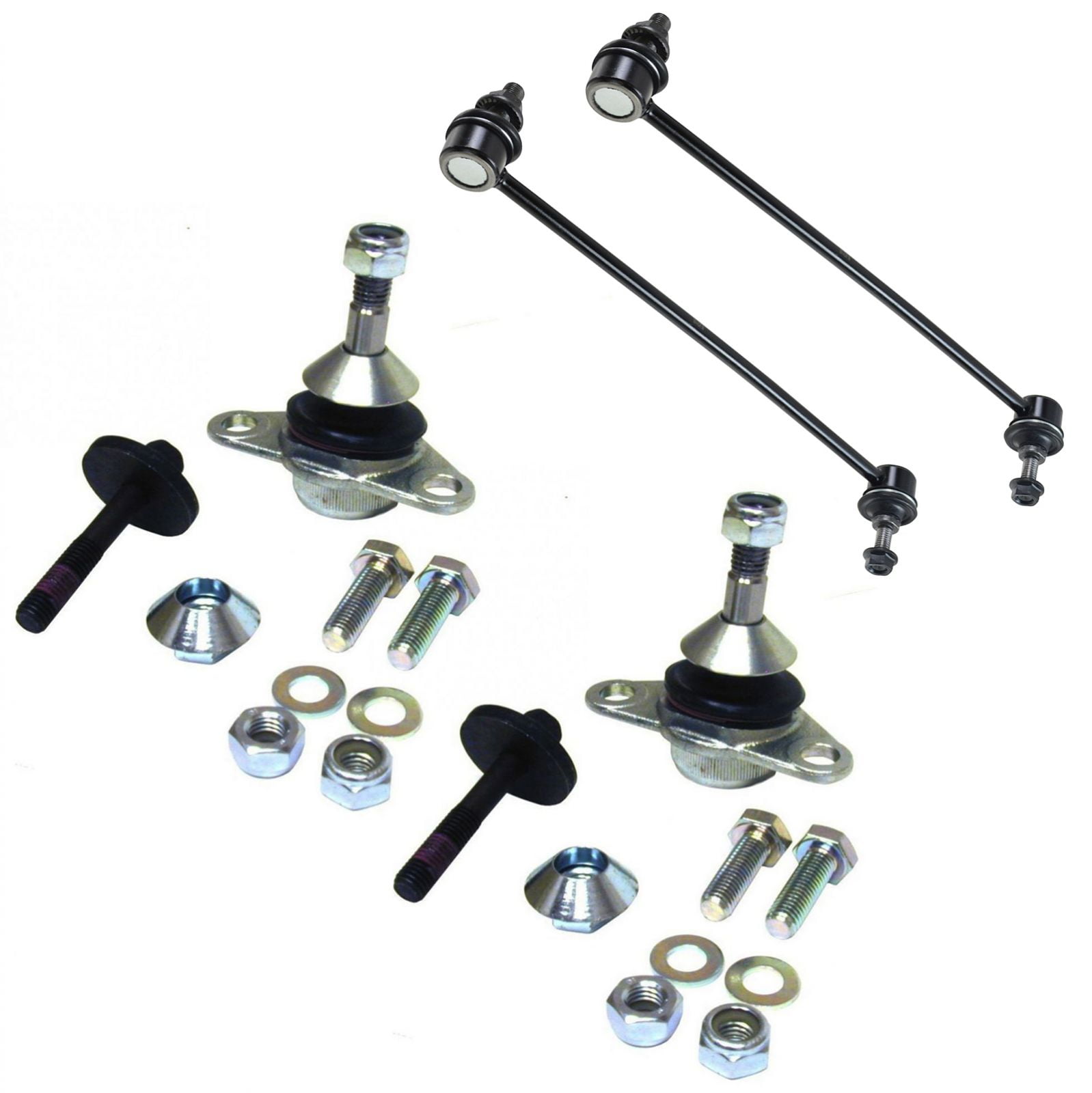 TRQ 4 pc Kit Front Lower Ball Joint Sway Bar End Link for Volvo S60 S80 V70 XC70 PSA56408