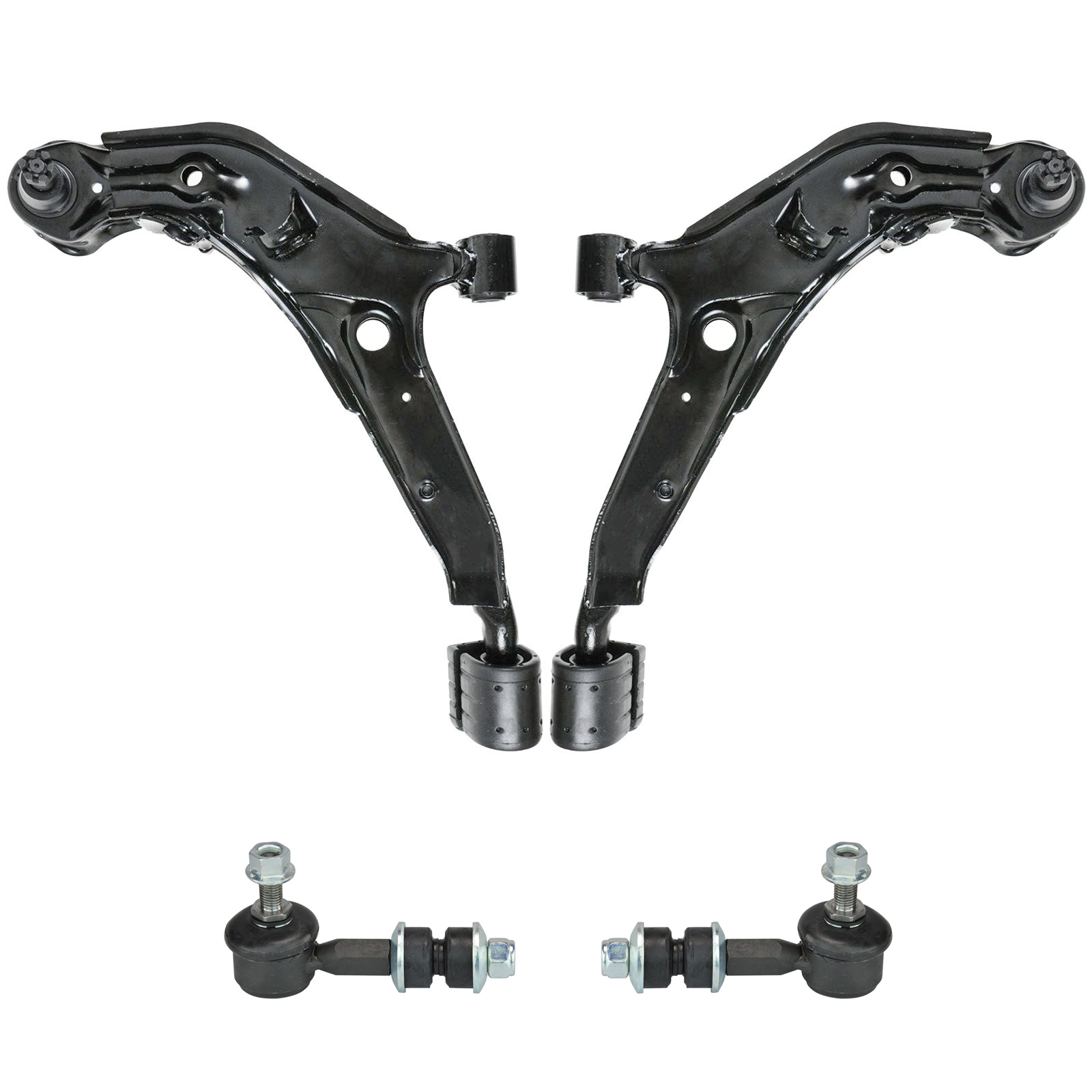 TRQ 4 pc Suspension Kit Lower Control Arms & Ball Joints Sway Bar End ...