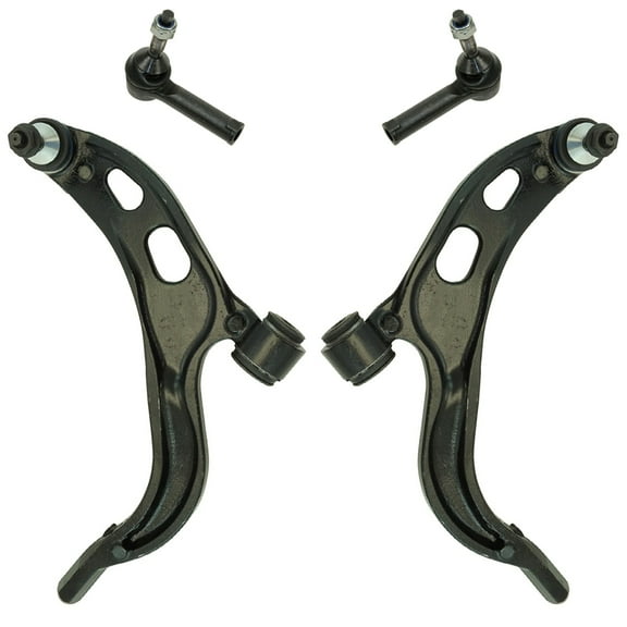 TRQ 4pc Suspension Kit Front Lower Control Arms w/ Outer Tie Rods for MKS Taurus PSA63578