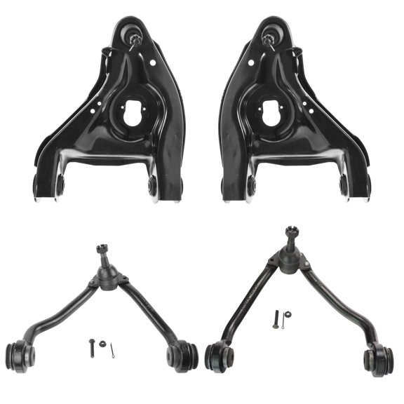 TRQ 4pc Upper & Lower Control Arm Kit Set Direct Fit for Chevy GMC Truck Van PSA30325