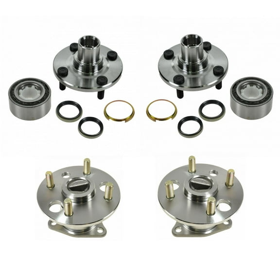 TRQ 4pc Wheel Bearing & Hub Assembly Set for Chevrolet Prism Toyota Corolla BHA34240