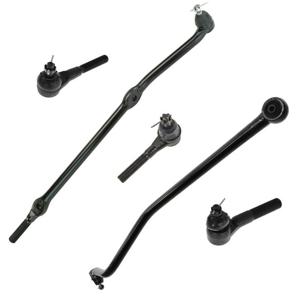 TRQ 5 pc Kit Inner Outer Tie Rod Drag Link Track Bar LH RH for 97-06 TJ Wrangler PSA59536