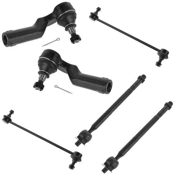 TRQ 6 Piece Kit inner outer Tie Rod End Sway Bar Link LH RH for 10-13 Mazda 3 PSA59862