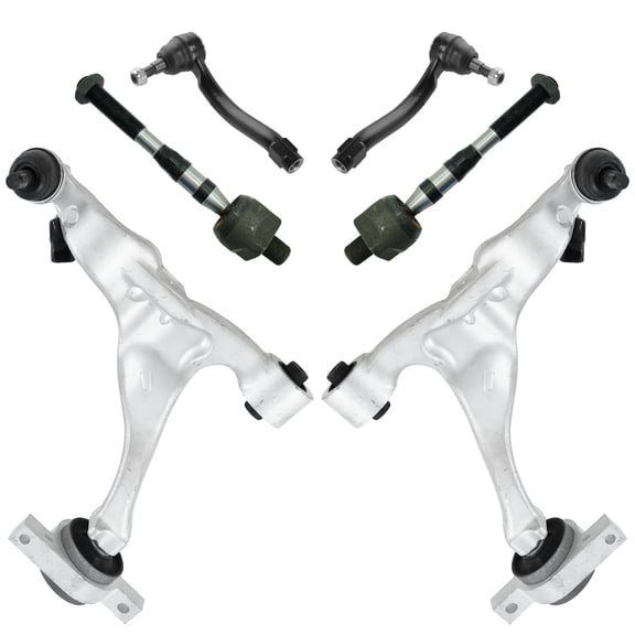 TRQ Front Steering & Suspension Kit Control Arm with Ball Joint Tie Rod Fits 2006-2010 Infiniti M35 M45