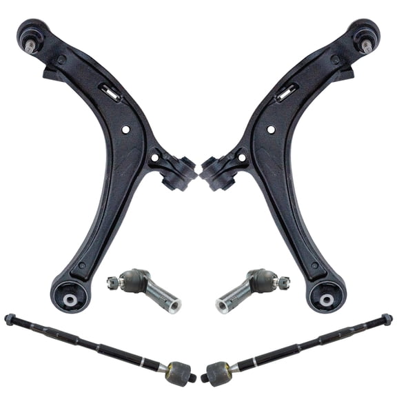 TRQ 6 Piece Steering Suspension Kit Control Arms w/ Ball Joints Tie Rod Ends PSA64910