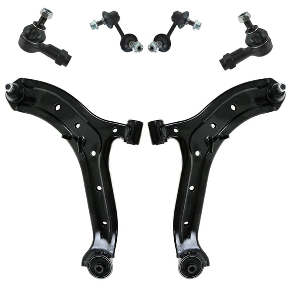 TRQ 6 Piece Steering Suspension Kit Control Arms with Ball Joints Tie Rods Links PSA66763