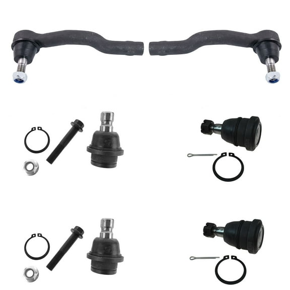 TRQ 6 Piece Steering Suspension Kit Upper Lower Ball Joints w/Outer Tie Rods New PSA59920 Fits select: 2004-2015 NISSAN TITAN, 2017-2019 NISSAN ARMADA