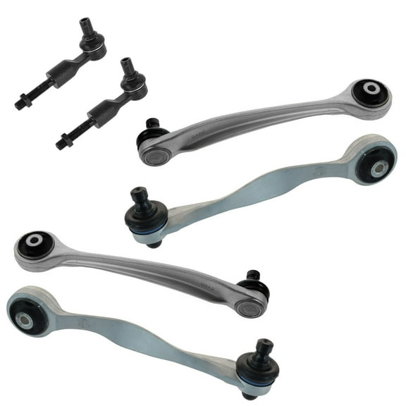 TRQ 6 Piece Suspension Kit Outer Tie Rods Upper Forward Rearward Control Arms PSA56493