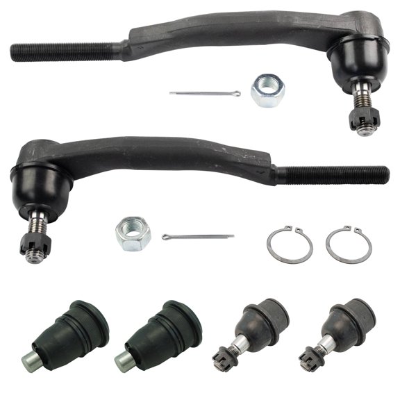 TRQ 6 pc Front Upper/Lower Ball Joints & Outer Tie Rod Ends Set for Chevy GMC PSA58693 Fits select: 2002-2009 CHEVROLET TRAILBLAZER, 2002-2009 GMC ENVOY