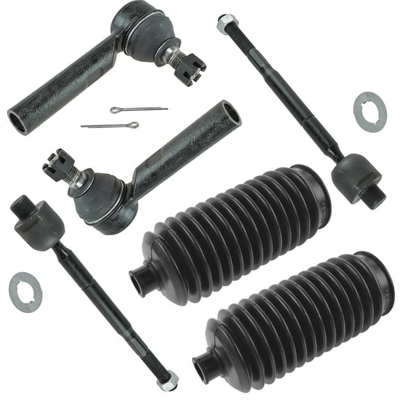 TRQ 6 pc Set Inner & Outer Tie Rod End w/ Rack Boot Bellow for 4Runner GX470 PSA59660