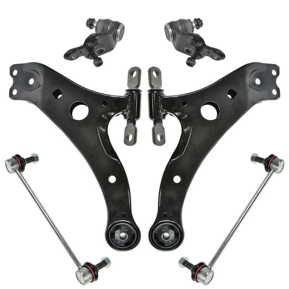 TRQ 6 pc Steering Suspension Kit Control Arms Ball Joints Tie Rod End links New PSA63543