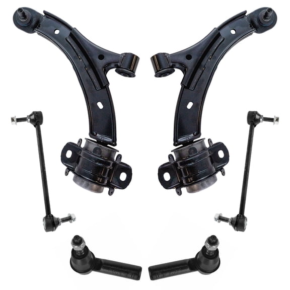 TRQ 6 pc Steering & Suspension Kit Control Arms & Ball Joints Tie Rods End Links PSA63428 Fits select: 2010-2013,2014 FORD MUSTANG
