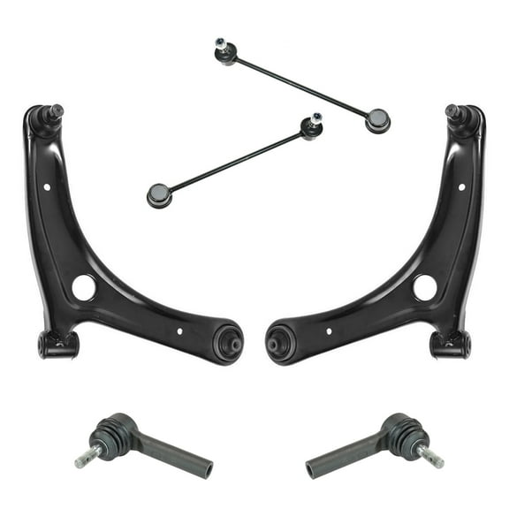TRQ 6 pc Steering & Suspension Kit Control Arms Tie Rods Sway Bar End Links PSA85599
