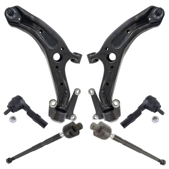 TRQ Front Steering & Suspension Kit Control Arm with Ball Joint Tie Rod Fits 2007-2008 Honda Fit