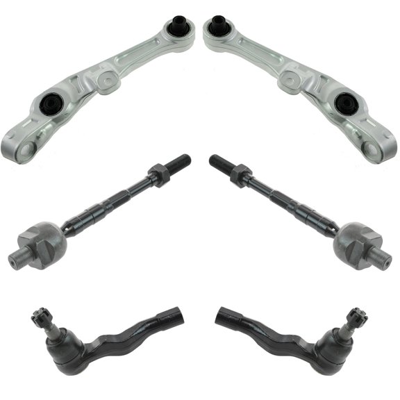 TRQ 6 pc Steering Suspension Kit Lower Forward Control Arms w/ Tie Rod Ends New PSA85937