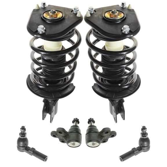 TRQ 6 pc Steering & Suspension Kit Strut & Spring Assemblies Tie Rods End Links PSA63362 Fits select: 2000-2005 BUICK LESABRE, 2004 CADILLAC PROFESSIONAL CHASSIS