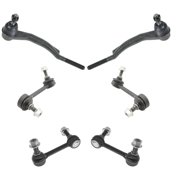 TRQ 6 pc Steering Suspension Kit Sway Bar End Links Outer Tie Rods for Chevy GM PSA63364 Fits select: 2004-2007 CHEVROLET TRAILBLAZER, 2004-2007 GMC ENVOY