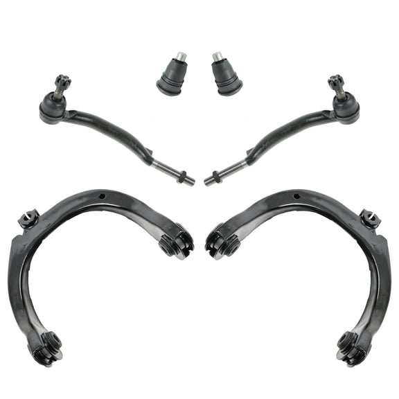 TRQ 6 pc Steering Suspension Kit Upper Control Arms w/ Ball Joints Tie Rod Ends PSA63455 Fits select: 2002-2009 CHEVROLET TRAILBLAZER, 2002-2009 GMC ENVOY